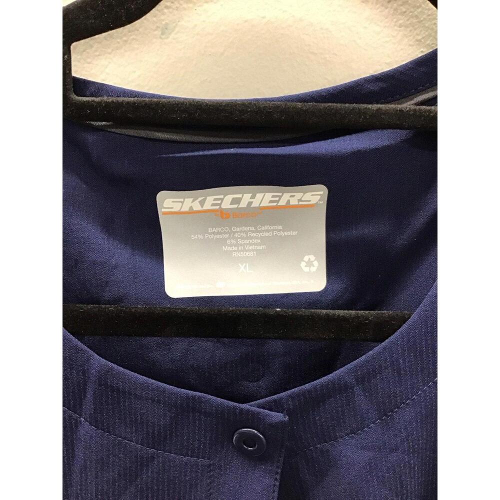 Skechers barco scrub jacket XL snap button warm up navy stretch new jcp - Picture 2 of 5